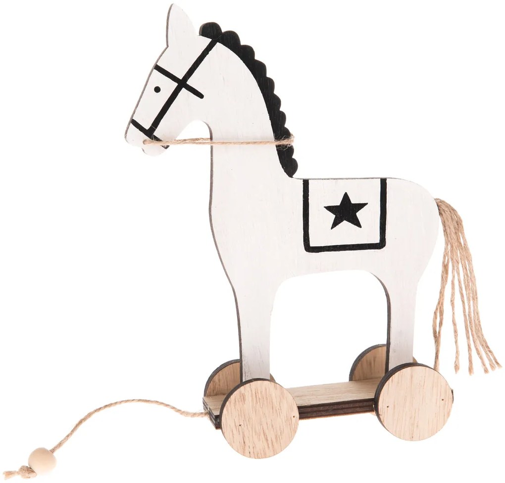Dekoracja Drewniany konik, 14 x 20 cm