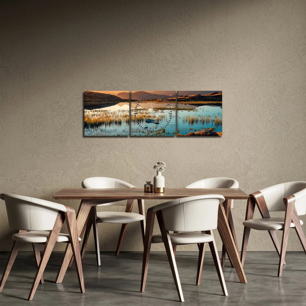 Obraz - Lac Guichard (z zegarem) (90x30 cm)