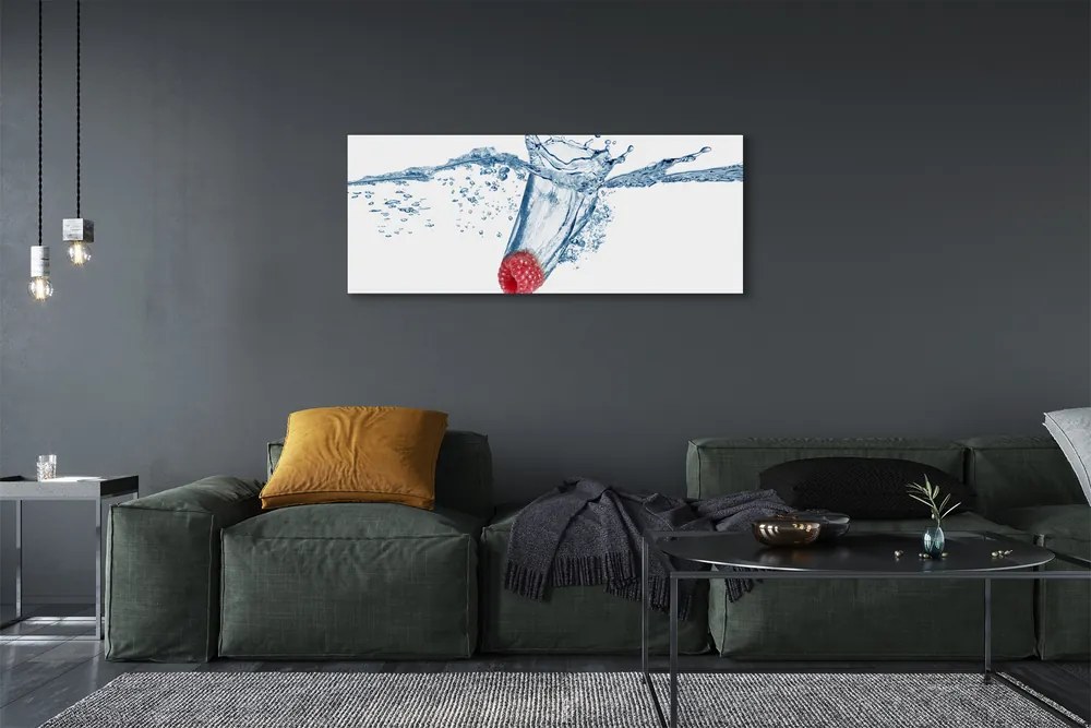 Duży obraz na płótnie Świeża Malina i Woda