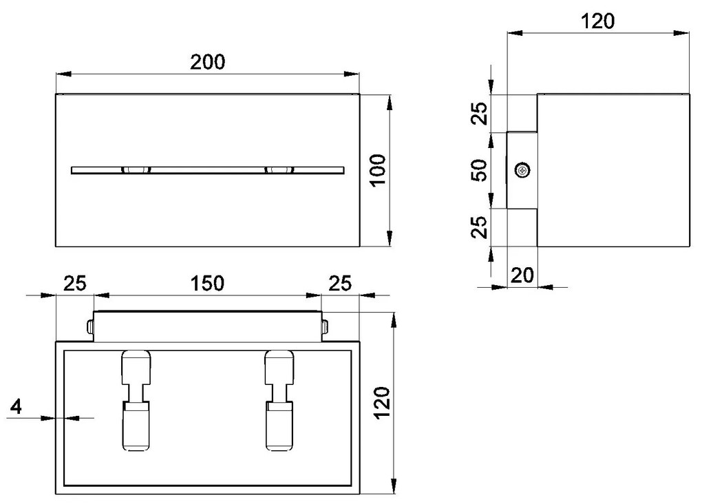 Czarny kinkiet ścienny LED - EX530 L4-L20