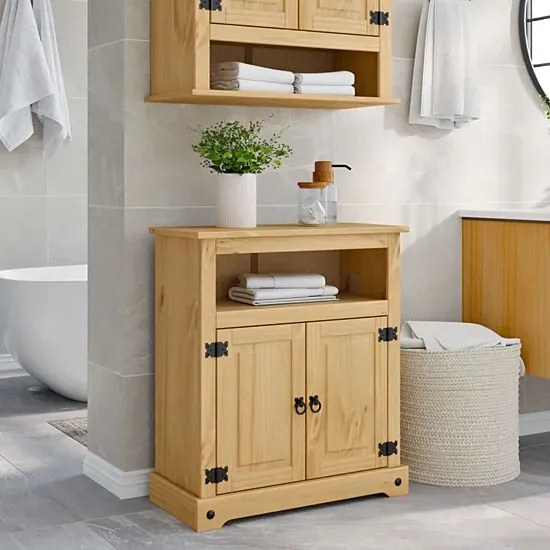 Dwudrzwiowa drewniana szafka łazienkowa L3-B88