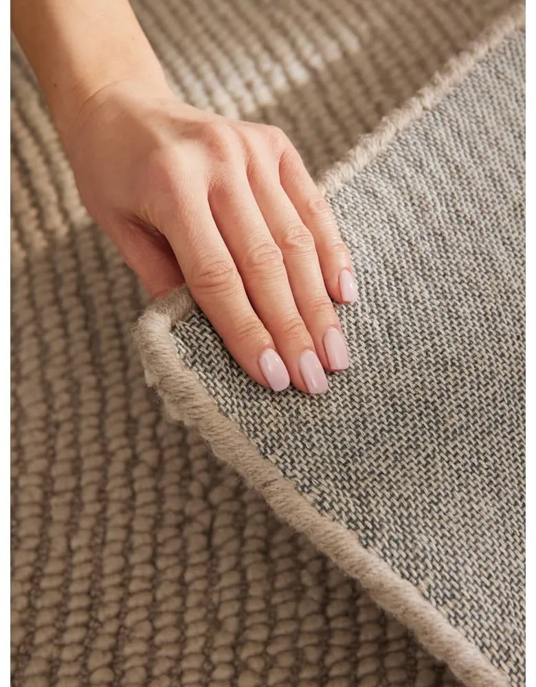 Beżowy wełniany chodnik tkany ręcznie 80x200 cm Calmio – Hanse Home