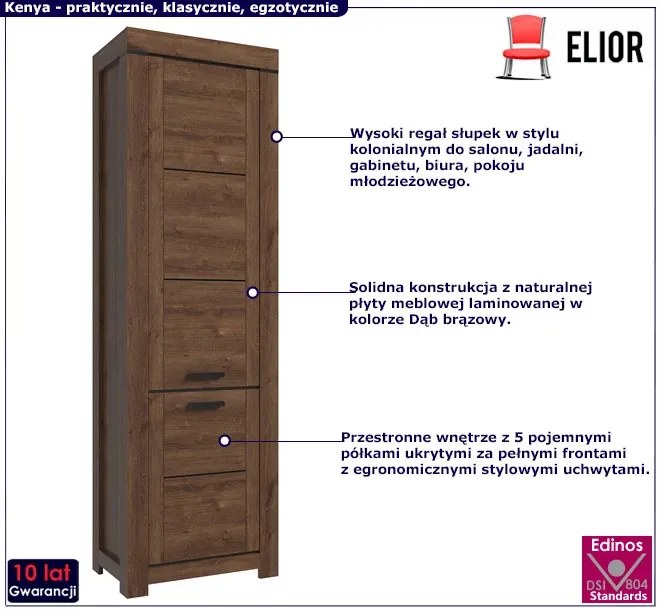 Wysoki regał słupek zamykany - Samar 8X