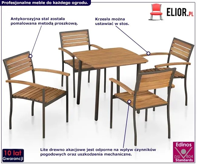 Zestaw brązowo czarnych mebli ogrodowych Z6-D18