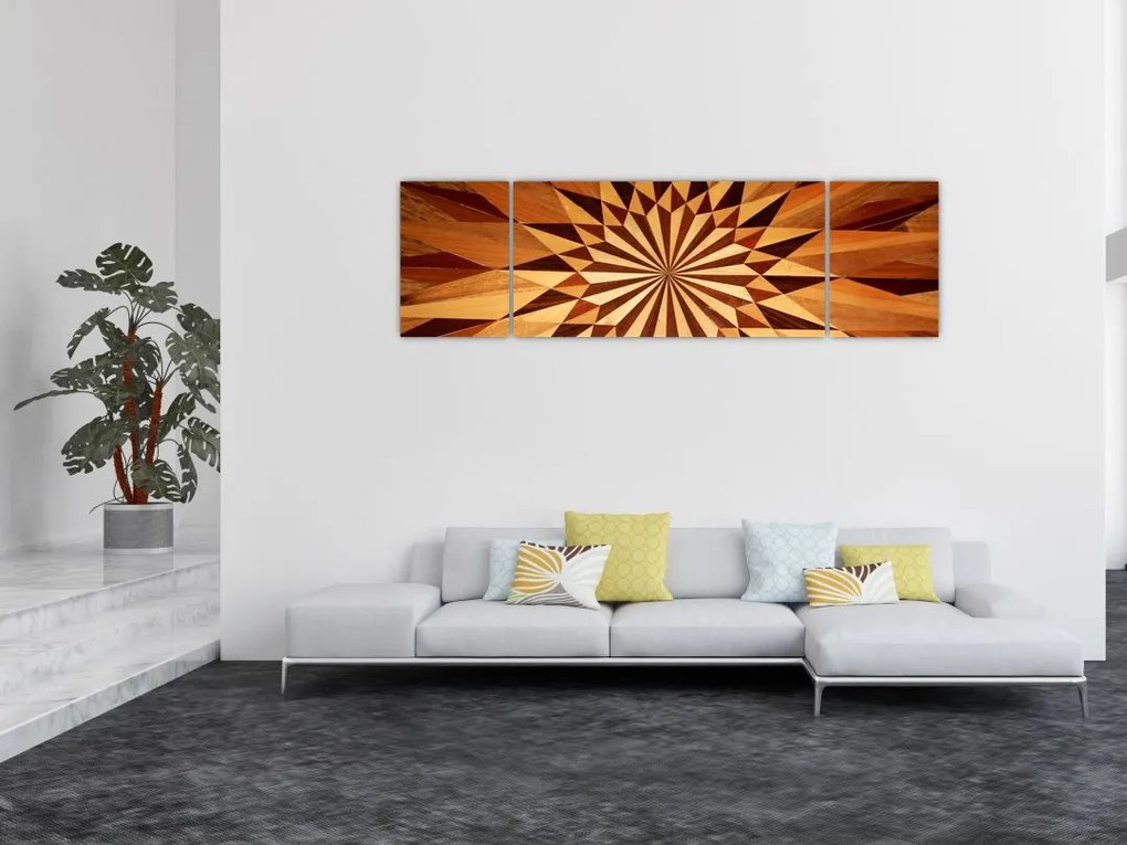Obraz - Drewniany kolaż (170x50 cm)