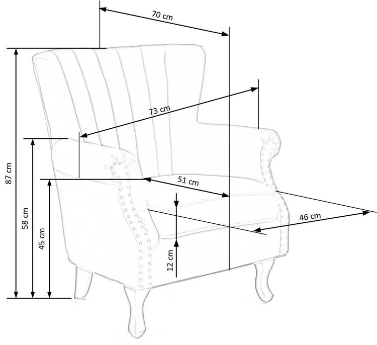Granatowy Pikowany Fotel Wypoczynkowy A8-P48