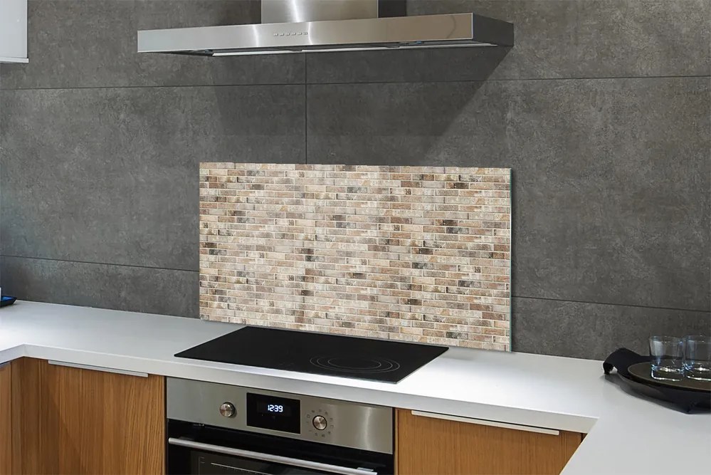 Szkło do Kuchni na Ścianę Loftowa Czerwona Cegła