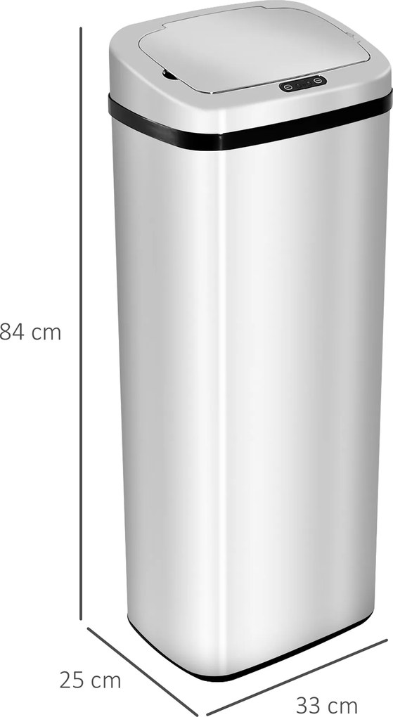 Kosz na śmieci stalowy automatyczny 50l homcom