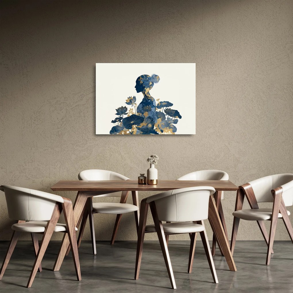 Obraz na szkle - Marmurowy profil kobiety (70x50 cm)