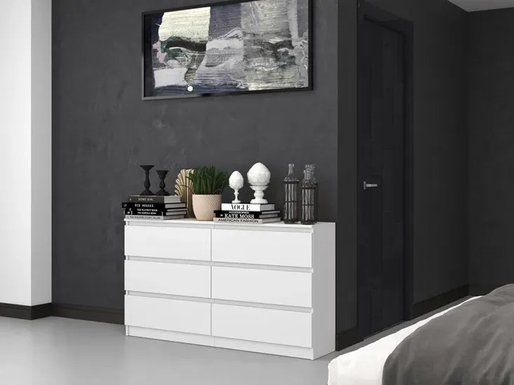 Nowoczesna Biała Komoda 140 Cm Z Szufladami H5-F91