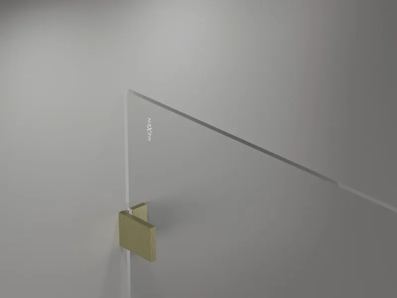 Mexen Lunar ścianka prysznicowa Walk-in lewa 120 x 200 cm, transparent 8 mm, złota szczotkowana - 830-120-000-55-00-L