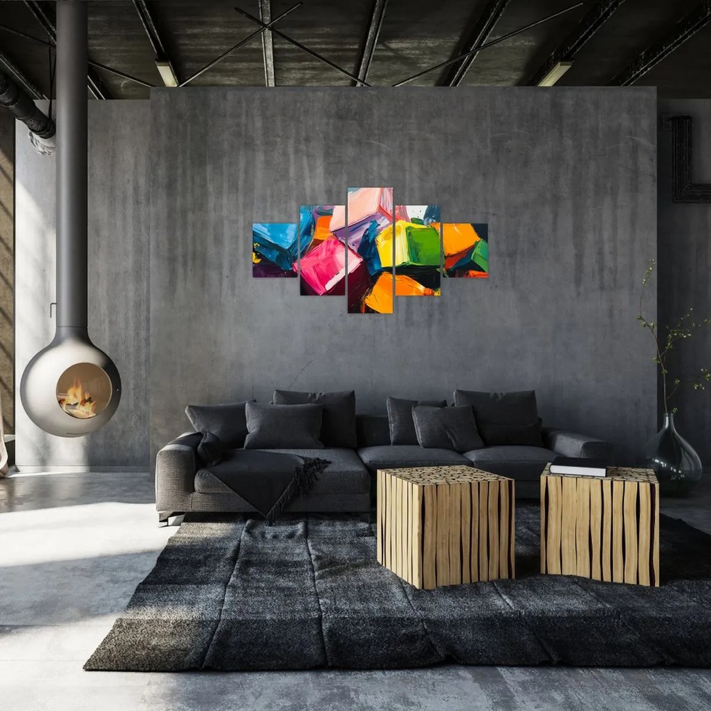 Obraz - Kolorowe kostki (125x70 cm)