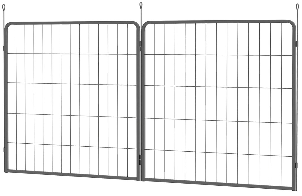 PawHut Zestaw 2 paneli rozszerzających dla kojca dla szczeniąt, Panele ogrodzeniowe, Plac zabaw dla zwierząt, Kojec dla psów ze stali, Czarny