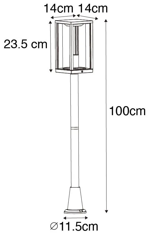 Zewnetrzna Industrialna lampa podłogowa zewnętrzna rdzawo-brązowa 100 cm IP44 - CharloisPrzemysłowy Oswietlenie zewnetrzne