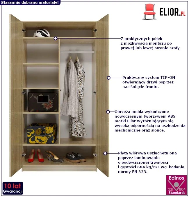 Wysoka szafa do garderoby i biura A4-L80