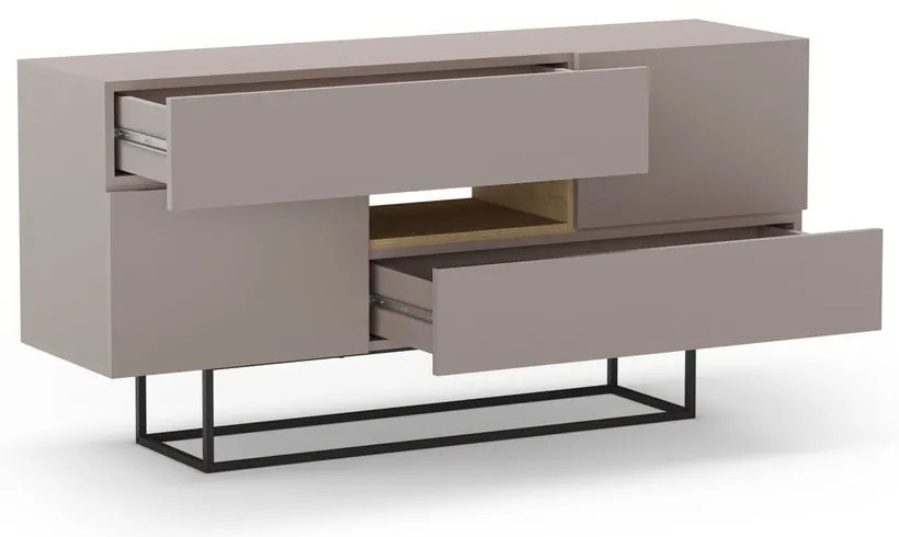 Szarobeżowa niska komoda 145x82 cm Titan – Marckeric