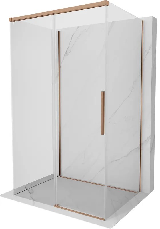 Mexen Rox-3S kabina prysznicowa 3-ścienna rozsuwana 150 x 120 cm, transparent, miedź szczotkowana - 8C2-150-120-65-00-3S