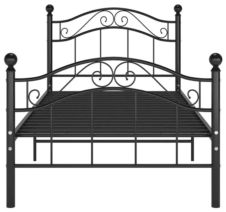 Czarne metalowe łózko pojedyncze 90x200 cm - Iroz
