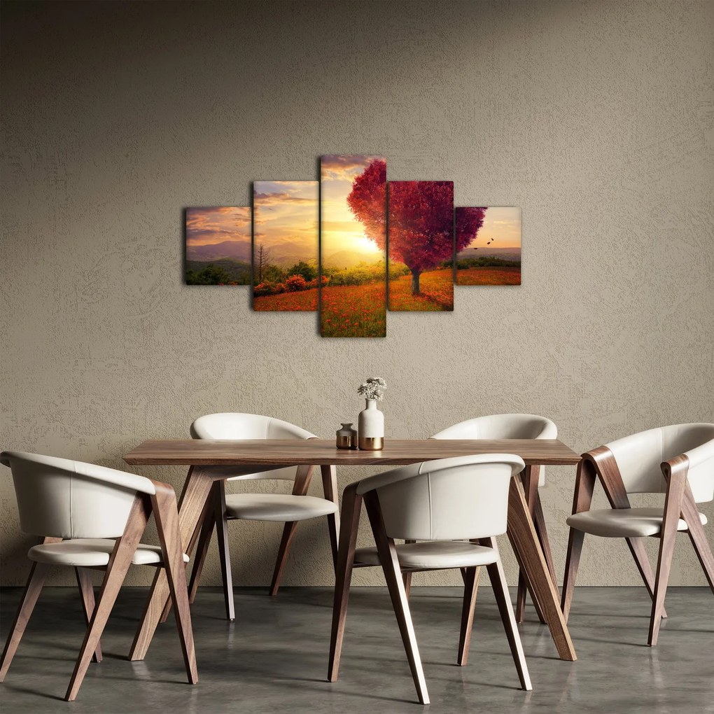 Obraz drzewa w kształcie serca (125x70 cm)