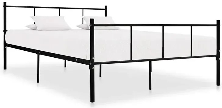 Czarne metalowe łóżko małżeńskie 140x200 cm T8-F89