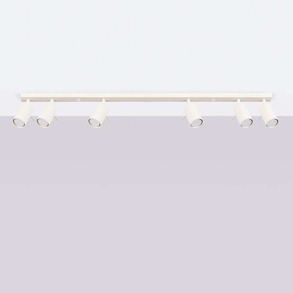 Lampa sufitowa nowoczesny Briix, stal - 6 źródło światła 4000K - L.117 x H.17 cm - beżowy