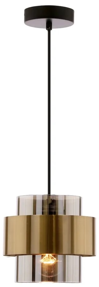 Czarna lampa wisząca ze szklanym kloszem ø 18 cm Spiega – Candellux Lighting