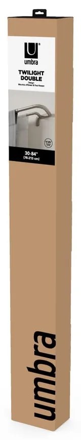 Stalowy regulowany podwójny karnisz 76 - 213 cm Twilight – Umbra