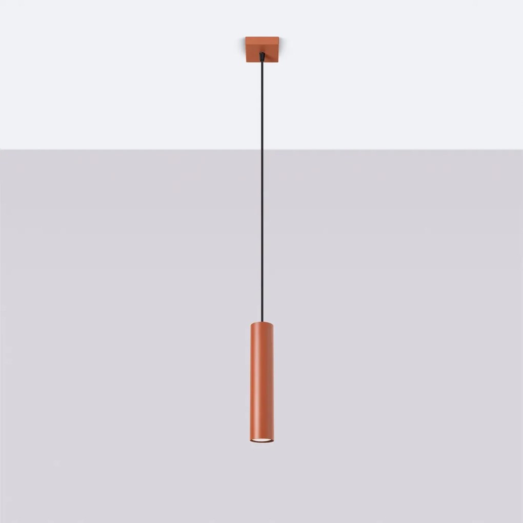 Lampa wisząca LAGOS 1 ochra czerwona SOLLUX LIGHTING