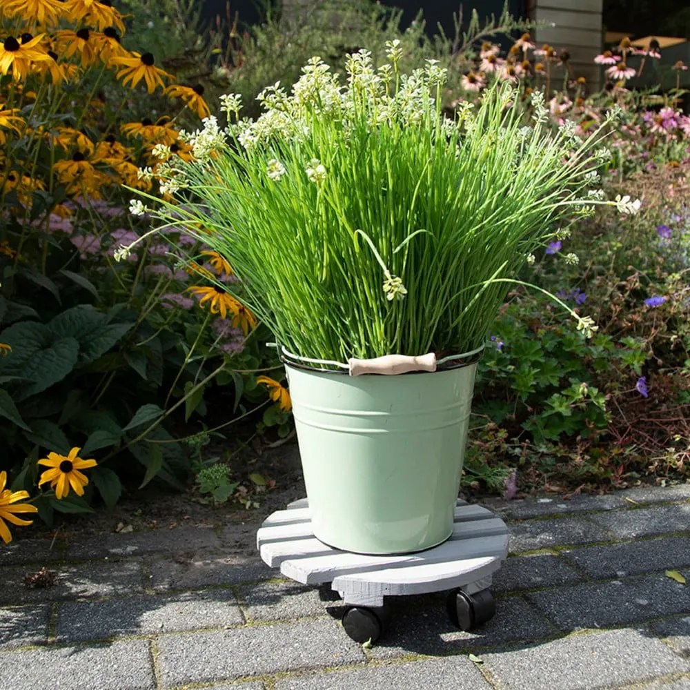 Drewniany kwietnik na kółkach ø 29 cm (wysokość 8 cm) Indoor &amp; Outdoor – Esschert Design