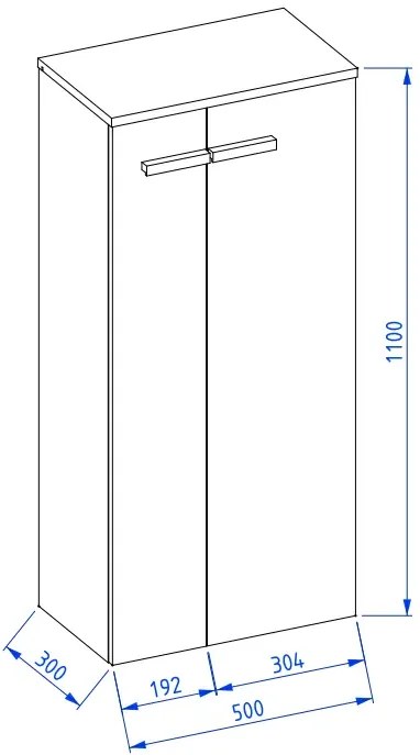Szafka średnia L-WOOD 50 cm antracyt mat KROFAM