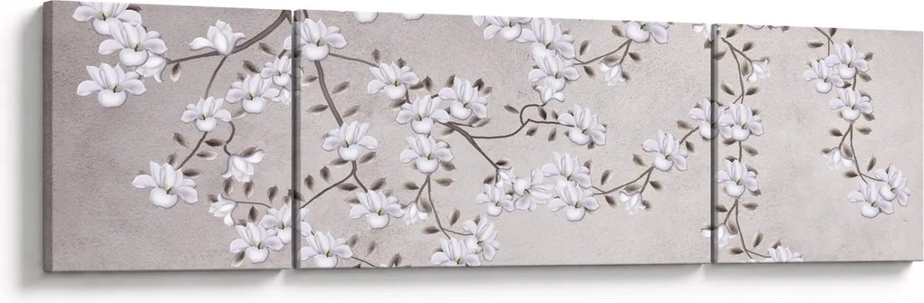 Obraz - Kwiaty w szarym krajobrazie (170x50 cm)