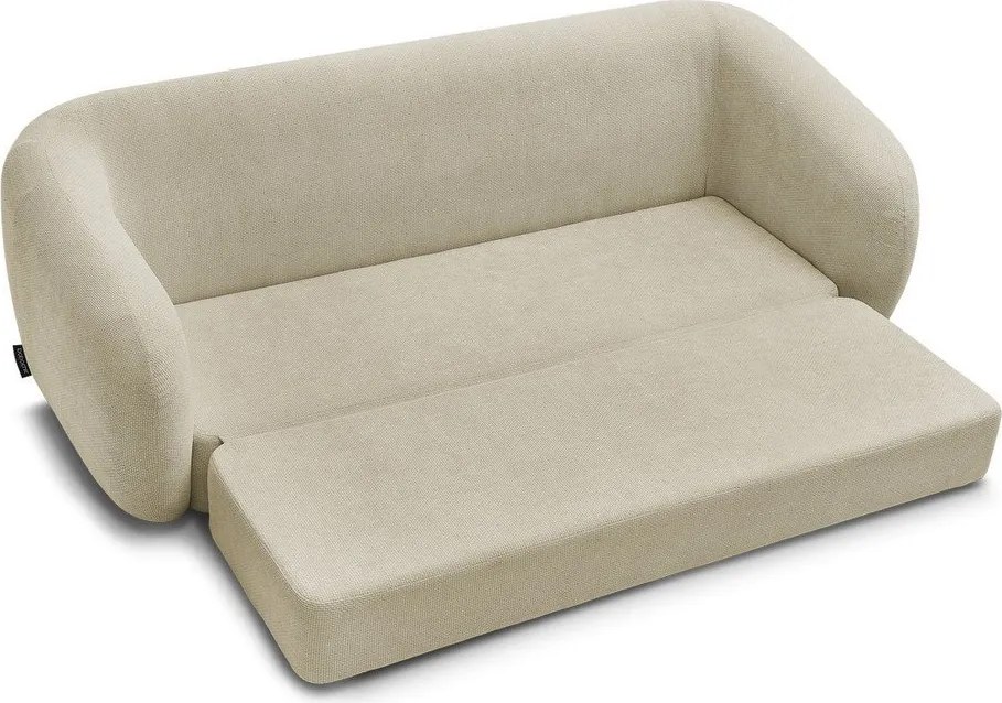 Szarobrązowa rozkładana sofa z tkaniny szenilowej 228 cm Neyo – Bobochic Paris