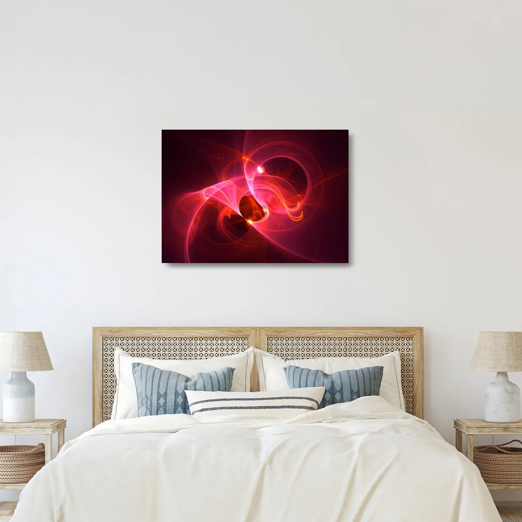 Obraz na szkle - nowoczesny obraz różowej abstrakcji (70x50 cm)