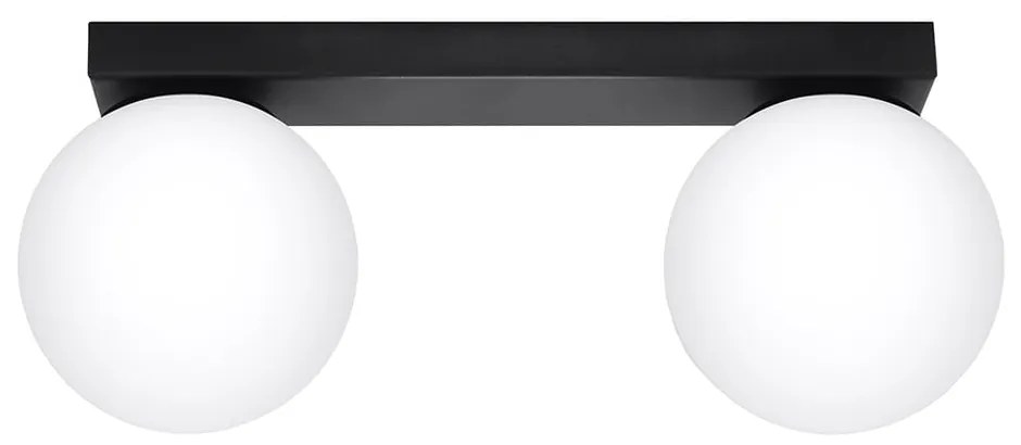 Czarna lampa sufitowa ze szklanym kloszem ø 12 cm Umerta – Nice Lamps