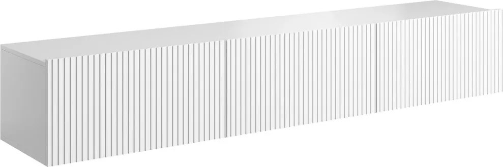 Szafka RTV wisząca Nicole 200 cm z szufladą - biały mat