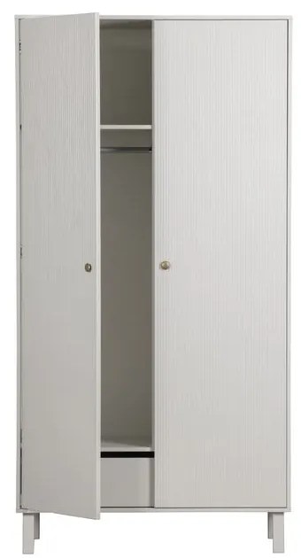 Jasnoszara szafa z litego drewna sosnowego 100x195 cm Madu – WOOOD