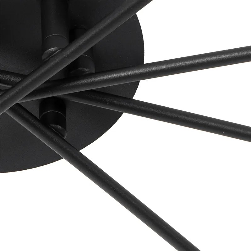 Plafon art deco czarny przydymione szkło 8-źródeł światła - Athens