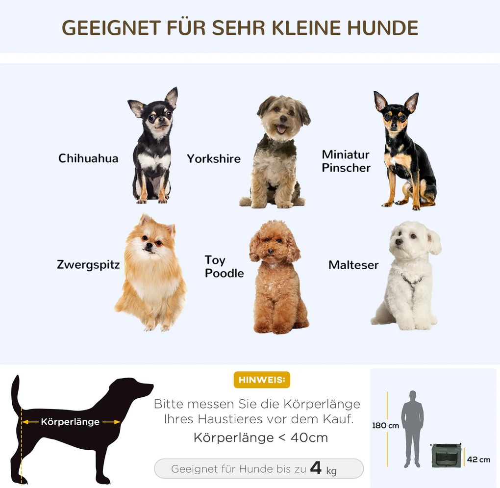 PawHut Skrzynka transportowa dla psa z uchwytami Torba podróżna 60x42x42cm Szara | Aosom PL