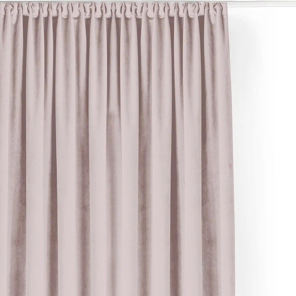 Jasnoróżowa aksamitna zasłona częściowo zaciemniająca (dimout) 200x175 cm Velto – Filumi