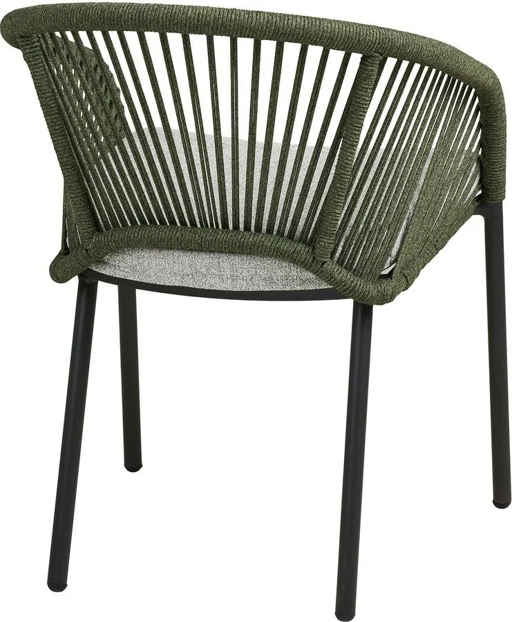 Zielone metalowe tapicerowane krzesło ogrodowe Novella – House Nordic