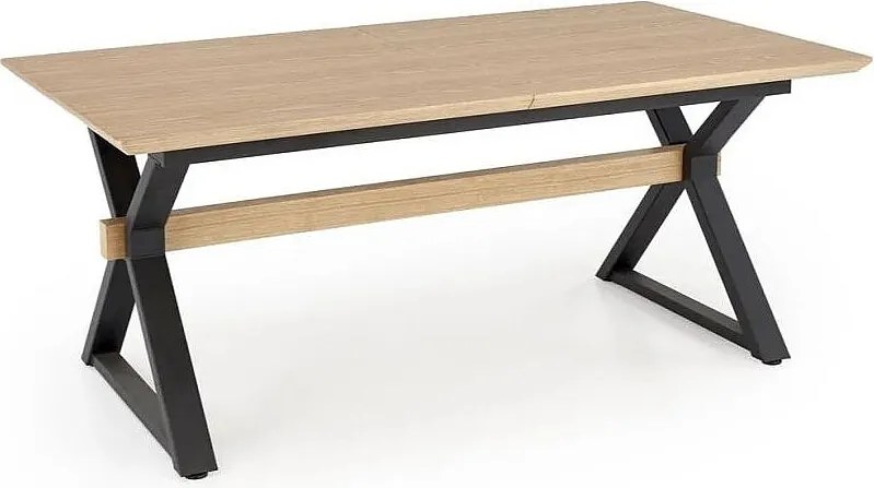 Stół rozkładany HENRY 180(300)x100 dąb naturalny/czarny