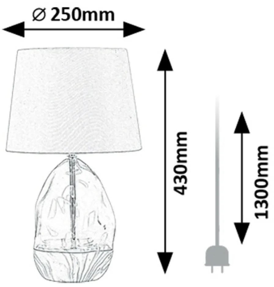 Rabalux 74228 dekoracyjna lampa stołowa Apolonia, szary, E27, 1x max. 40 W, IP20