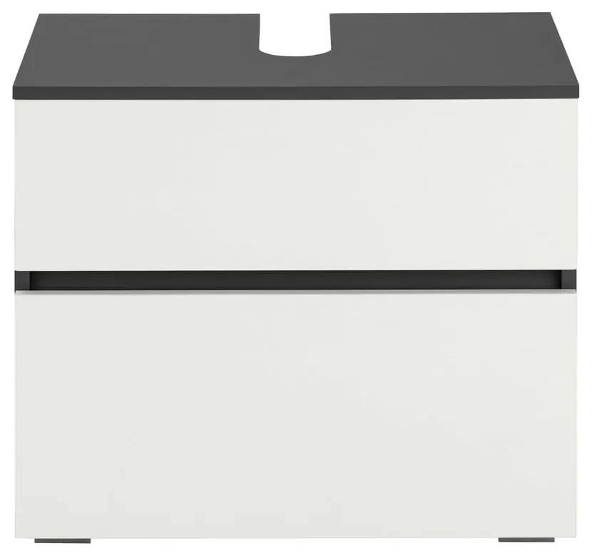 Biało-antracytowa szafka pod umywalkę 60x55 cm Wisla – Støraa