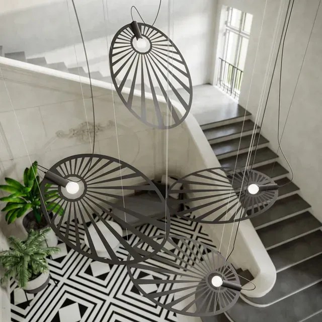 Czarna modernistyczna lampa wisząca - EX596-Ercus