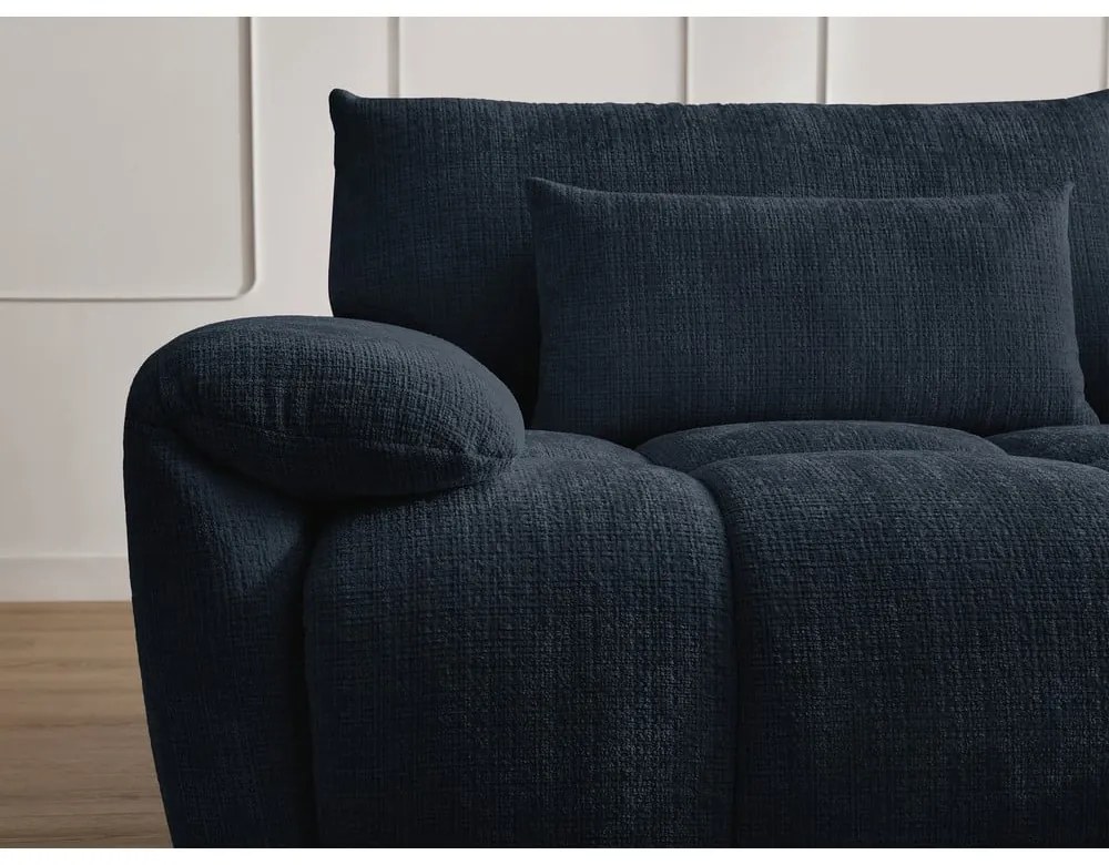 Ciemnoniebieska sofa z tkaniny szenilowej 264 cm Ivane – Bobochic Paris
