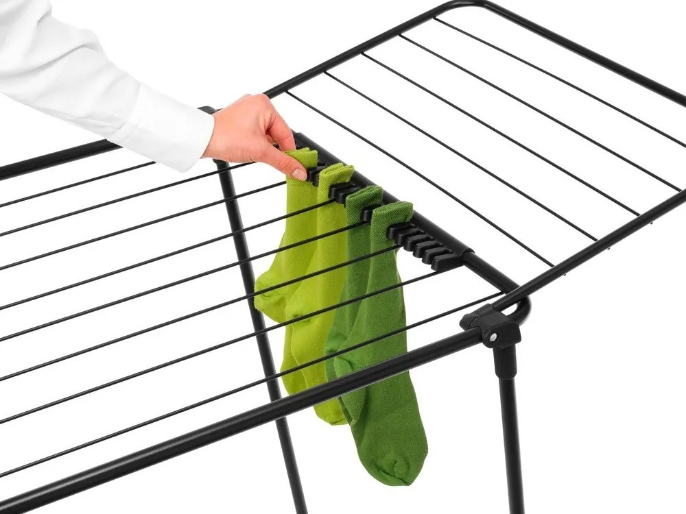 Suszarka na pranie w kolorze matowej czerni 18 m HangOn Too – Brabantia