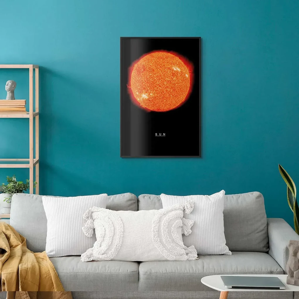 Plakat Słońce 21x30 cm z ramą czarną bez marginesu ARTGEIST B