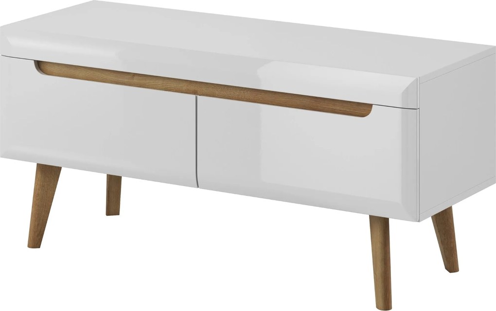 Szafka RTV NORDICO - Biały / 107 cm
