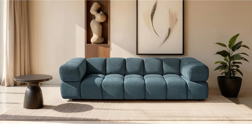 Designer Sofa 4-osobowa ALVERO 280 cm Tkanina Blue Duck Bouclé - Premiumowy Komfort i Stylowy Design