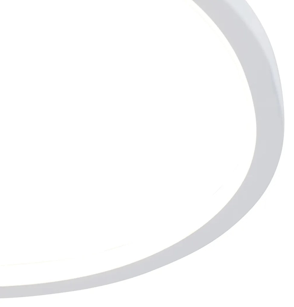 Lampa sufitowa biała 45 cm z wbudowanym LED 3-stopniowy ściemniacz - RowinDesignerski Oswietlenie wewnetrzne
